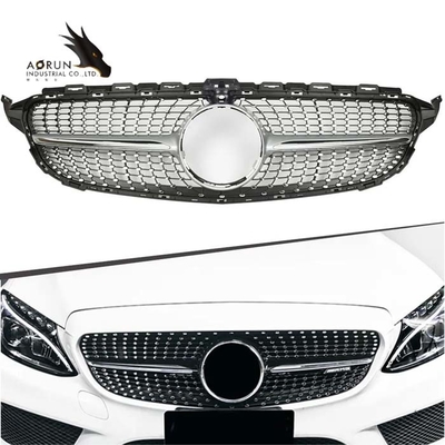 Klasse W205 Auto-Front Bumper Grille Grill Fors Mercedes Benz C Diamond Style Racing Grills 2014-2018